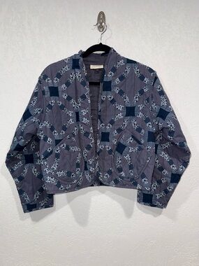 Quilted Patterned Jacket in Blue - Universal Thread